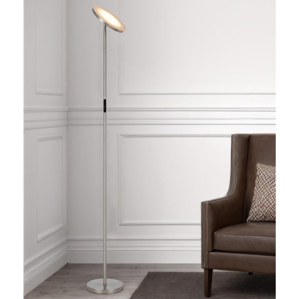 Cal Lighting Christi Integrated LED Floor Lamp in Brushed Steel, , large