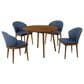 Blue River Arcadia and Juno 5-Piece 42" Dining Set with Blue Cushion in Walnut, , large