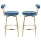 Lumisource Rhonda Counter Stool in Blue/Gold (Set of 2), , large