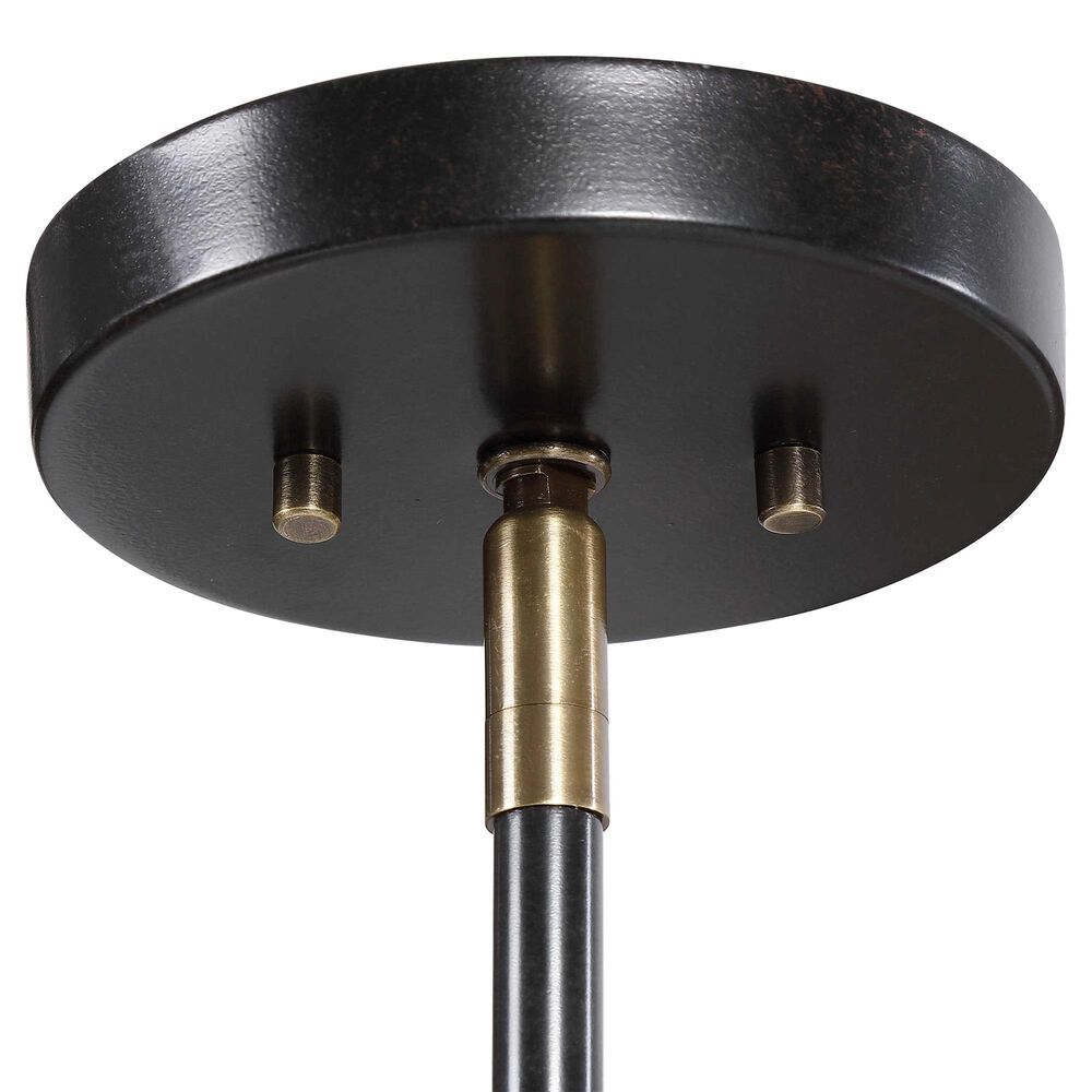 Uttermost Telesto 8-Light Pendant in Black and Antique Brass, , large
