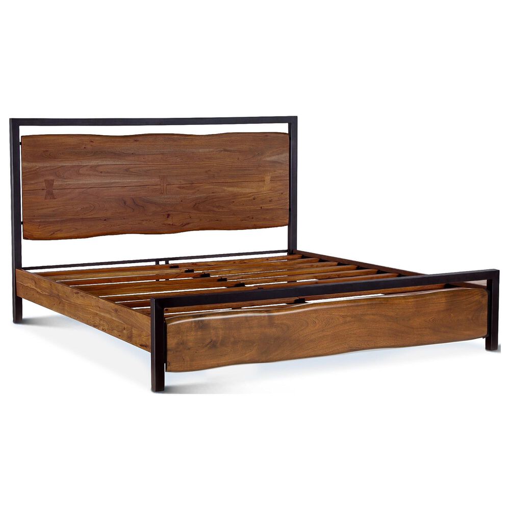 Home Trends &amp; Design Aspen Platform King Bed in Walnut Brown and Antique Zinc, , large