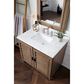James Martin Vanities Portland 36" Single Bathroom Vanity in Whitewashed Walnut with 3 cm Carrara White Marble Top and Rectangular Sink, , large