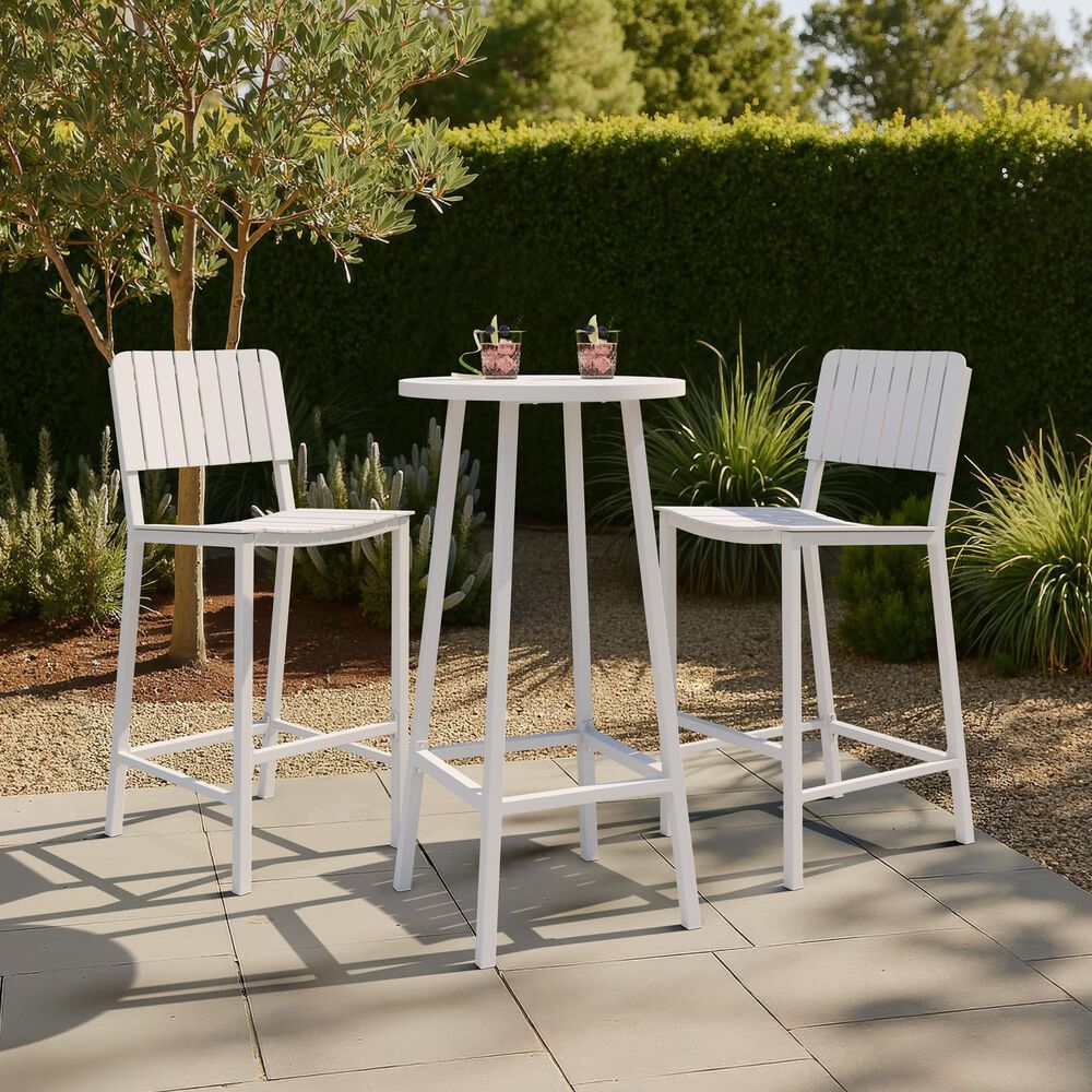 Zuo Modern Kayu Patio Barstool in White, , large