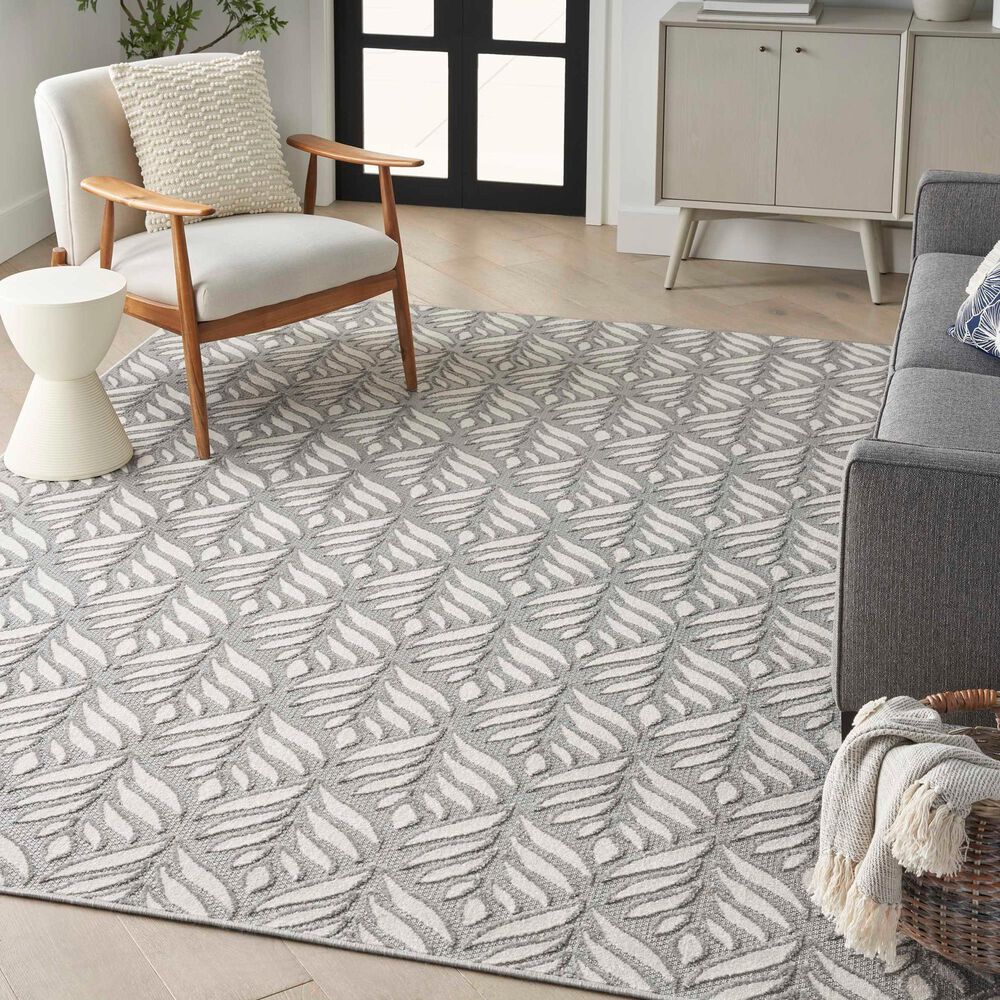 Nourison Aloha 3&#39;6&quot; x 5&#39;6&quot; Grey Indoor/Outdoor Area Rug, , large