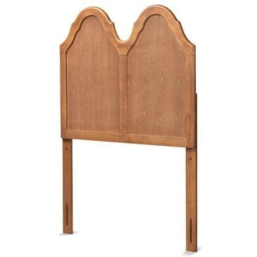 Baxton Studio Tobin Twin Arched Headboard in Ash Walnut, , large