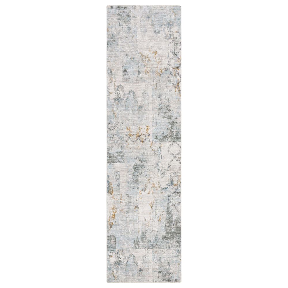 Surya Dresden Taupe, Off-White, Dusty Sage, Deep Teal, Light Gray, Mustard and Ink Blue 2"7" x 10" Runner, , large