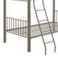 Linon Home Decor Heavy Twin Over Twin Bunk Bed in Pewter, , large