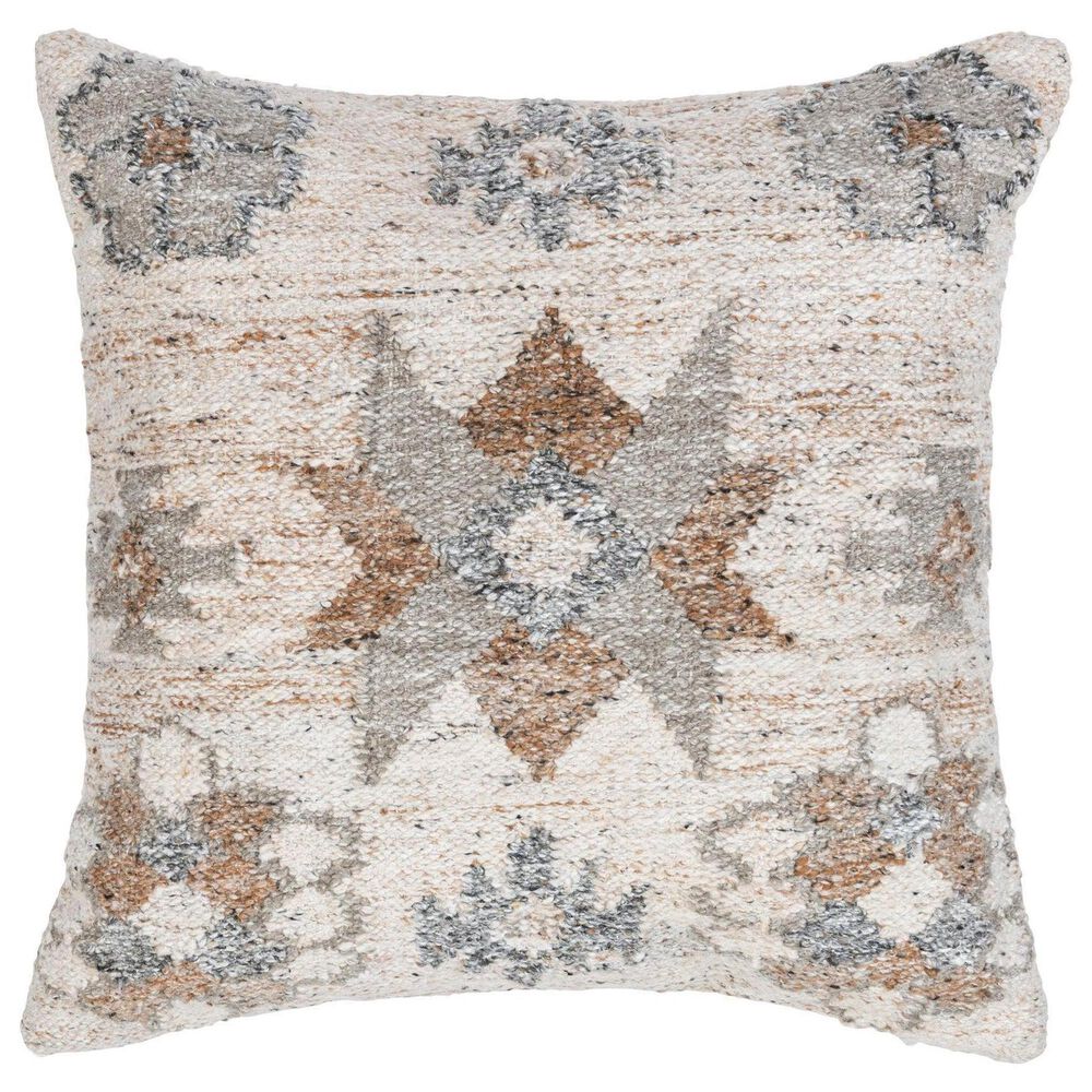 Classic Home Ardeth 22" Square Throw Pillow in Clay and Multicolor, , large