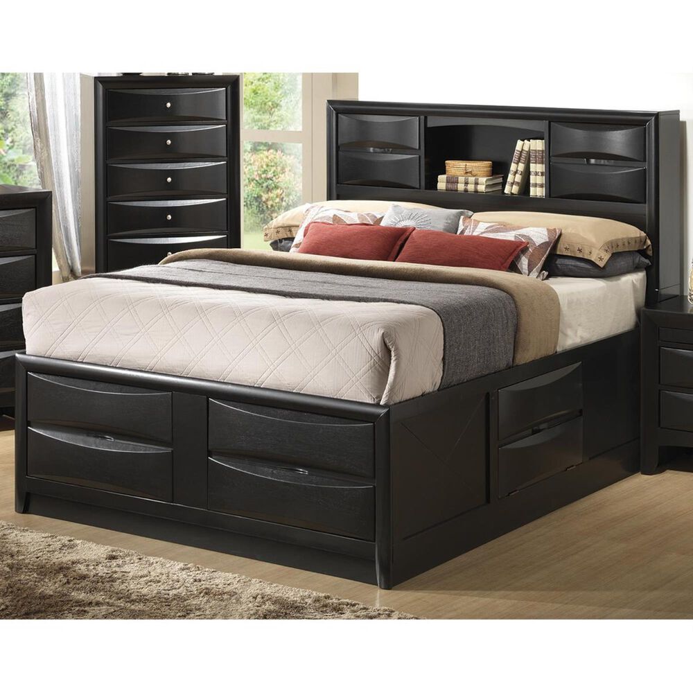 Pacific Landing Briana California King Storage Bed in Glossy Black, , large