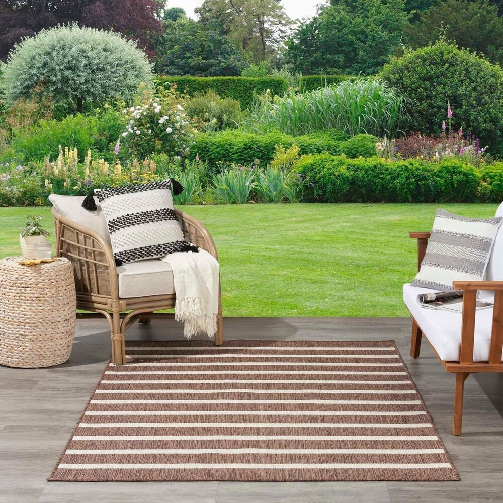 Nourison Positano POS03 Natural and Ivory 7&#39; x 10&#39; Indoor/Outdoor Area Rug, , large