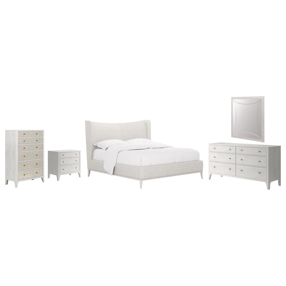 Vantage Mezzanine 5 Piece King Upholstered Wingback Bedroom Set in Dove Gray, , large