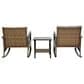 Hearth and Haven 3-Piece Patio Chat Set with Gray Cushion in Black, , large