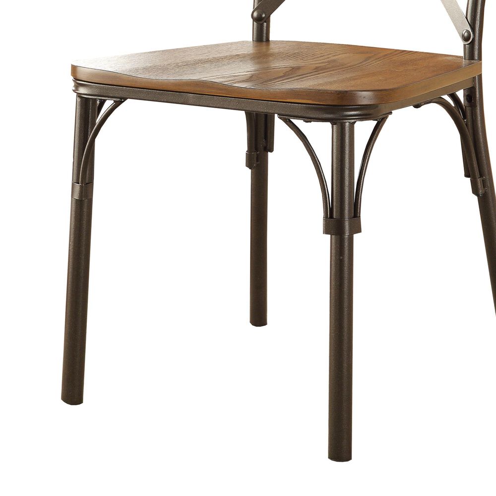 Furniture of America Alford Side Chair in Natural Elm and Bronze &#40;Set of 2&#41;, , large