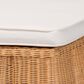 bali & pari Palm 39" Square Ottoman with Light Honey Rattan in White, , large