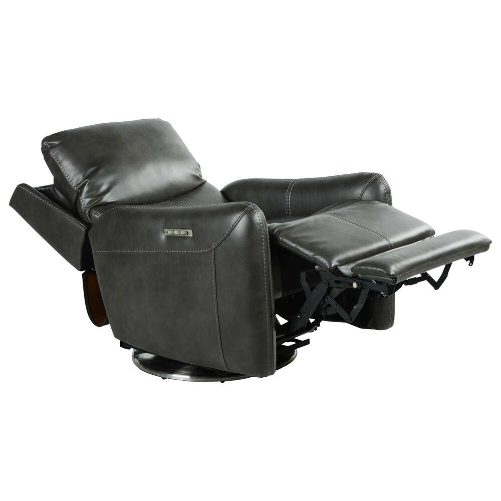 Steve Silver Athens Triple Power Swivel Recliner in Charcoal, , large
