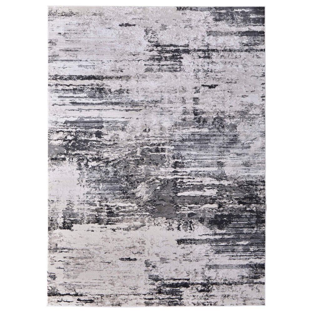 Feizy Prasad Ivory and Charcoal 2'10" x 7'10" Runner, , large