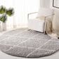 Safavieh Parma Shag PMA515G 3" Round Grey and Cream Area Rug, , large