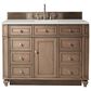 James Martin Vanities Bristol 48" Single Bathroom Vanity in Whitewashed Walnut with 3 cm Lime Delight Quartz Top and Rectangular Sink, , large