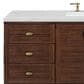 James Martin Vanities Amberly 30" Single Bathroom Vanity in Walnut with 3 cm Ethereal Noctis Quartz Top and Rectangular Sink, , large