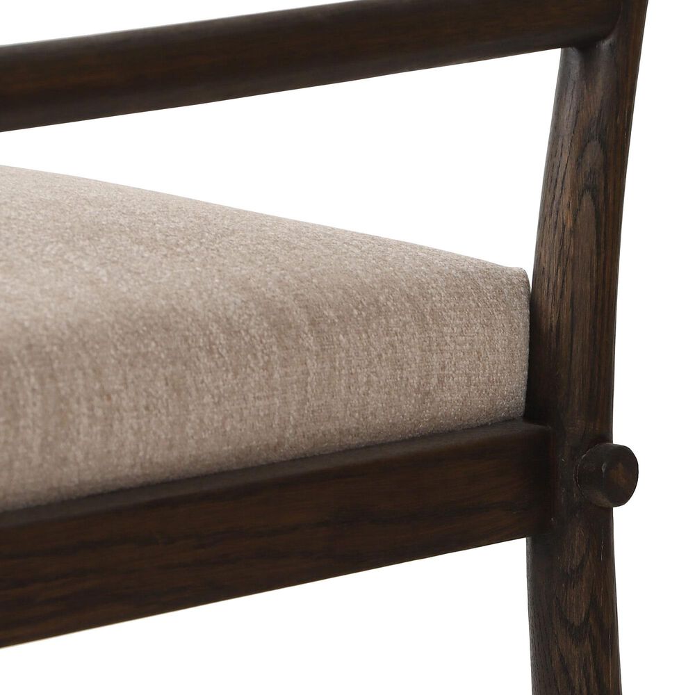 Four Hands Akiro Dining Arm Chair with Laken Stone Fabric in Warm Oak, , large