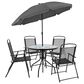 Flash Furniture Nantucket 6-Piece Patio Garden Set in Black, , large
