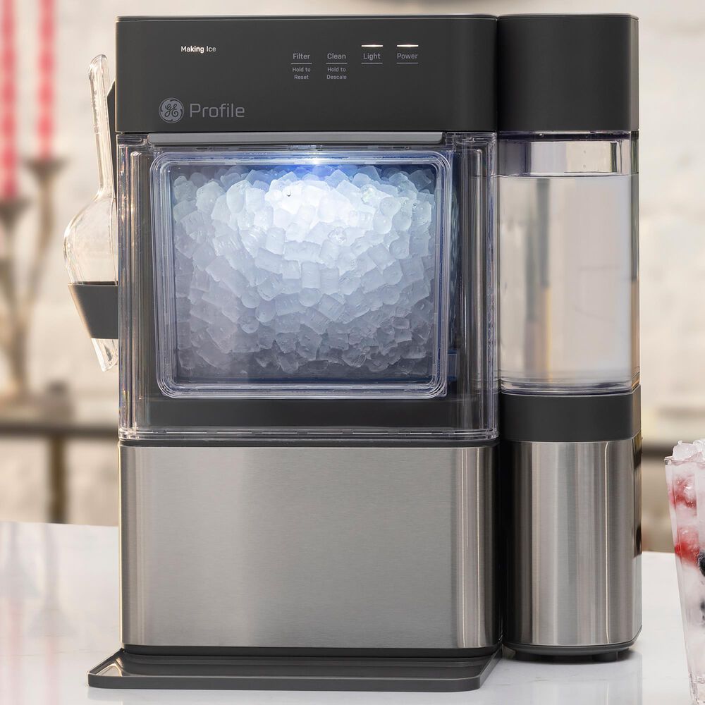 GE Profile Opal Mini Pro Nugget Ice Maker with Side Tank in Stainless Steel and Charcoal Gray, , large
