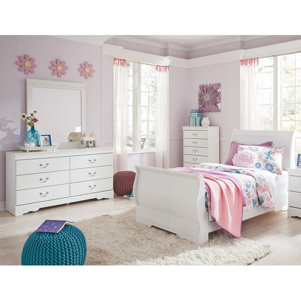 Ashley Anarasia 4-Piece Twin Bed Room Set in White, , large