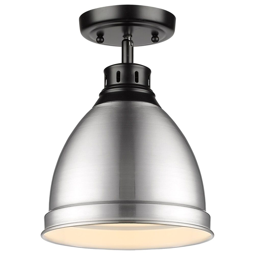 Golden Lighting Duncan Flush Mount in Matte Black and Pewter, , large