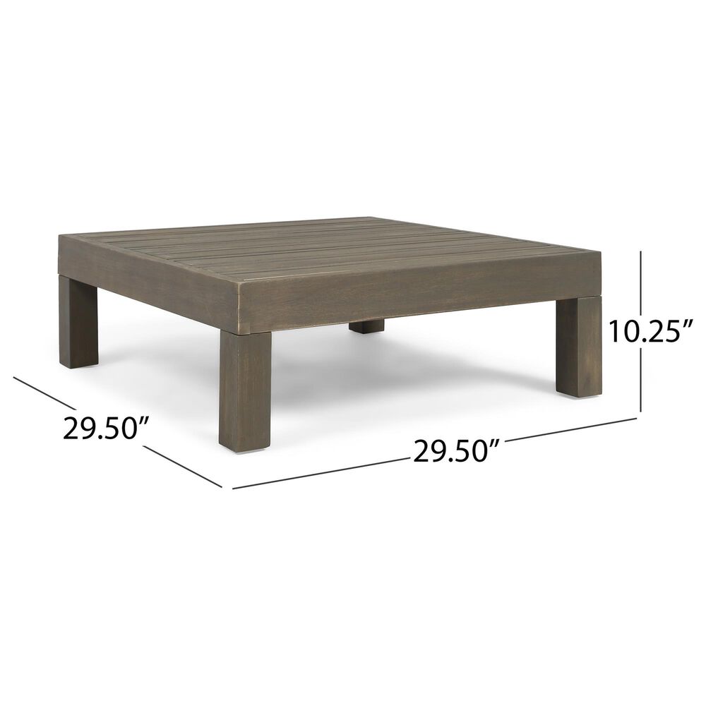 Hearth and Haven Brava Outdoor Corner Bench with Coffee Table in Dark Gray, , large