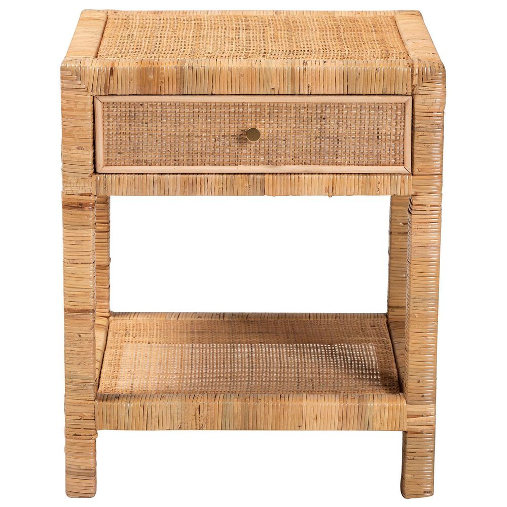 Baxton Studio Adelia 1-Drawer Nightstand in Natural Brown, , large