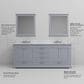 Lexora Home Dukes 80" Double Bathroom Vanity in Dark grey with 2 cm White Carrara Marble Top and Rectangular Sinks, , large