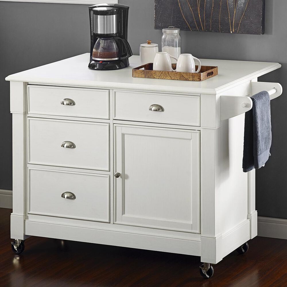 Crosley Furniture Lacey Kitchen Island in White, , large