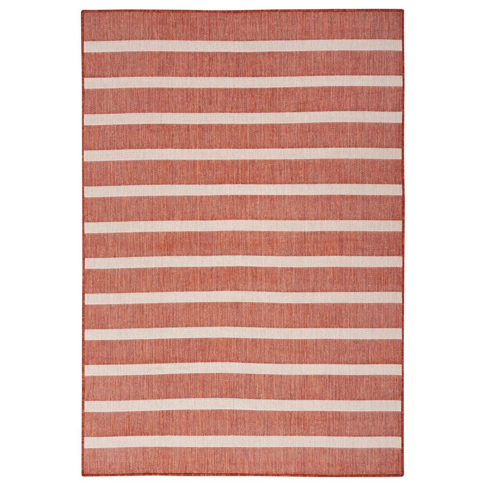 Nourison Positano POS03 Terracotta and Ivory 4&#39; x 6&#39; Indoor/Outdoor Area Rug, , large