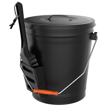 Timberlake Pure Garden 4.75 Gallon Ash Bucket with Lid & Shovel in Black, , large