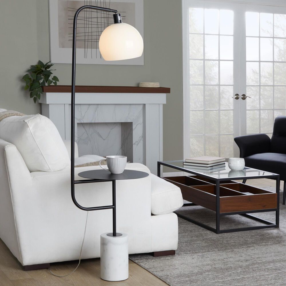 LumiSource Symbol Floor Lamp in Black and White, , large