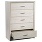 CorLiving Newport 5 Drawer Tall Dresser in White Washed Oak, , large