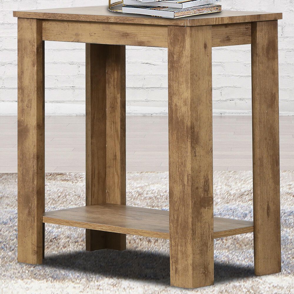 Seven Stars Two-Tier Side Table in Brown, , large