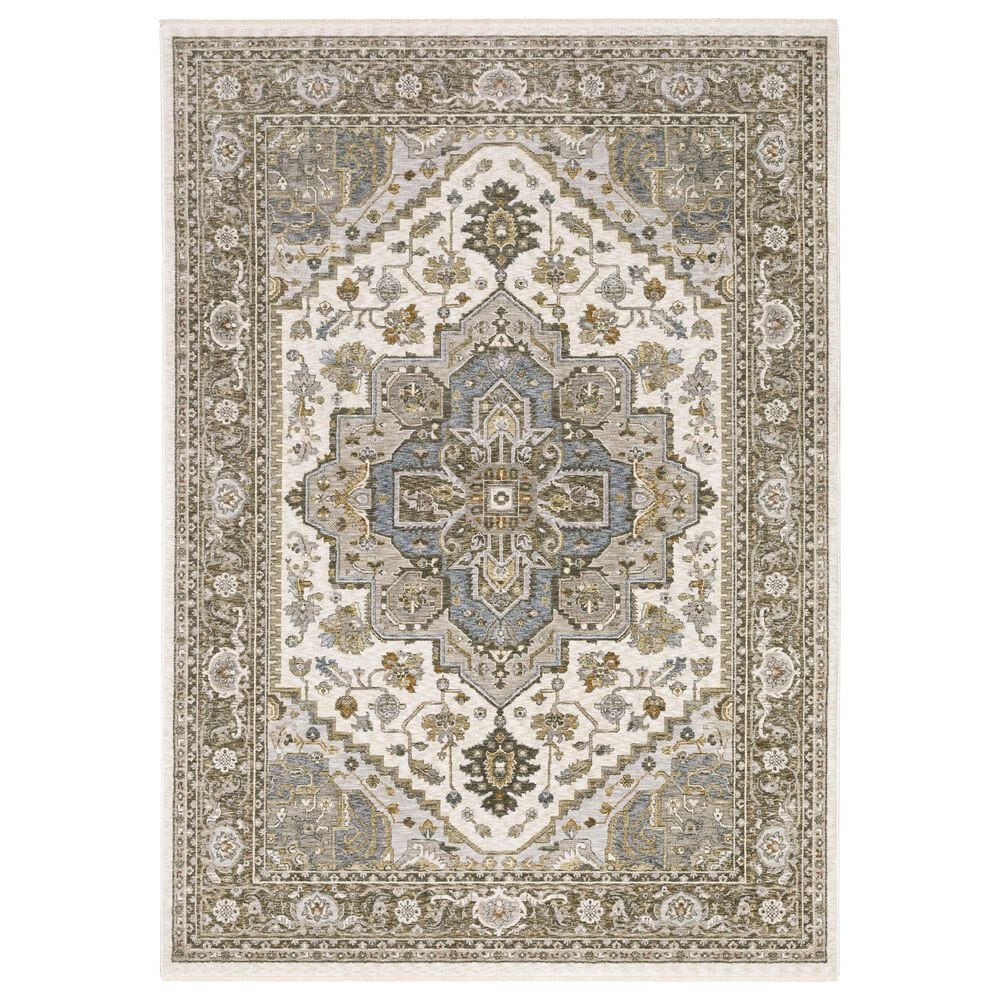 Oriental Weavers Maharaja Sage Green And Grey 7"10" x 10"10" Area Rug, , large
