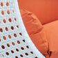 Leisuremod 2-Seat Hanging Egg Swing Chair with Orange Cushion in White, , large