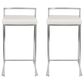 Lumisource Fuji Stackable Counter Stool with White Faux Leather in Brushed Stainless Steel (Set of 2), , large