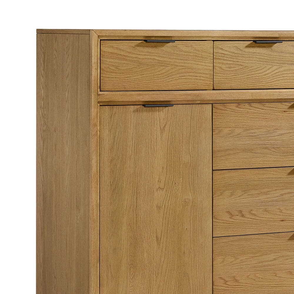 Hawthorne Furniture Newport 6-Drawer Gentleman&#39;s Chest in Natural Oak, , large