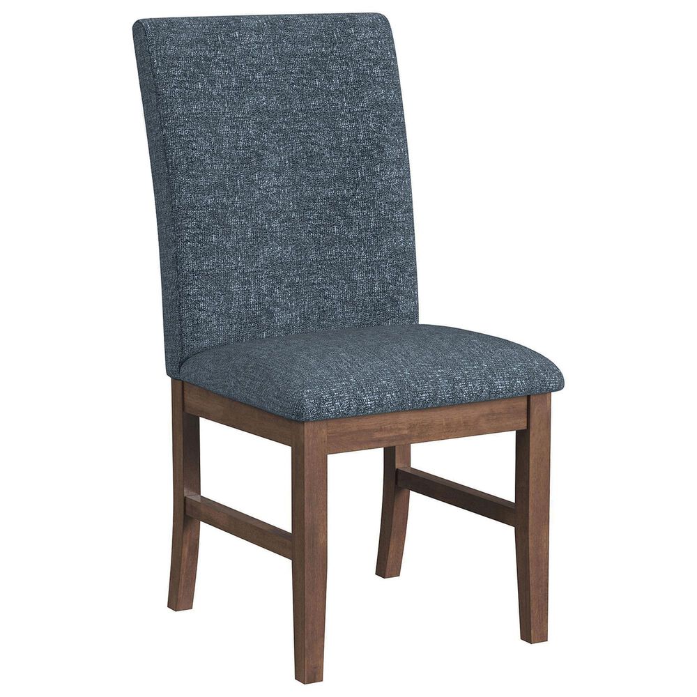 37B Santa Barbara Dining Side Chair with Denim Blue Cushion in Walnut, , large