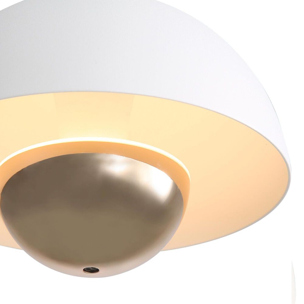 Golden Lighting Vintra LED 1-Light Pendant in Sand White with Copper, , large