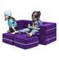 Jaxx Zipline Modular Kids Loveseat & Ottomans in Grape, , large
