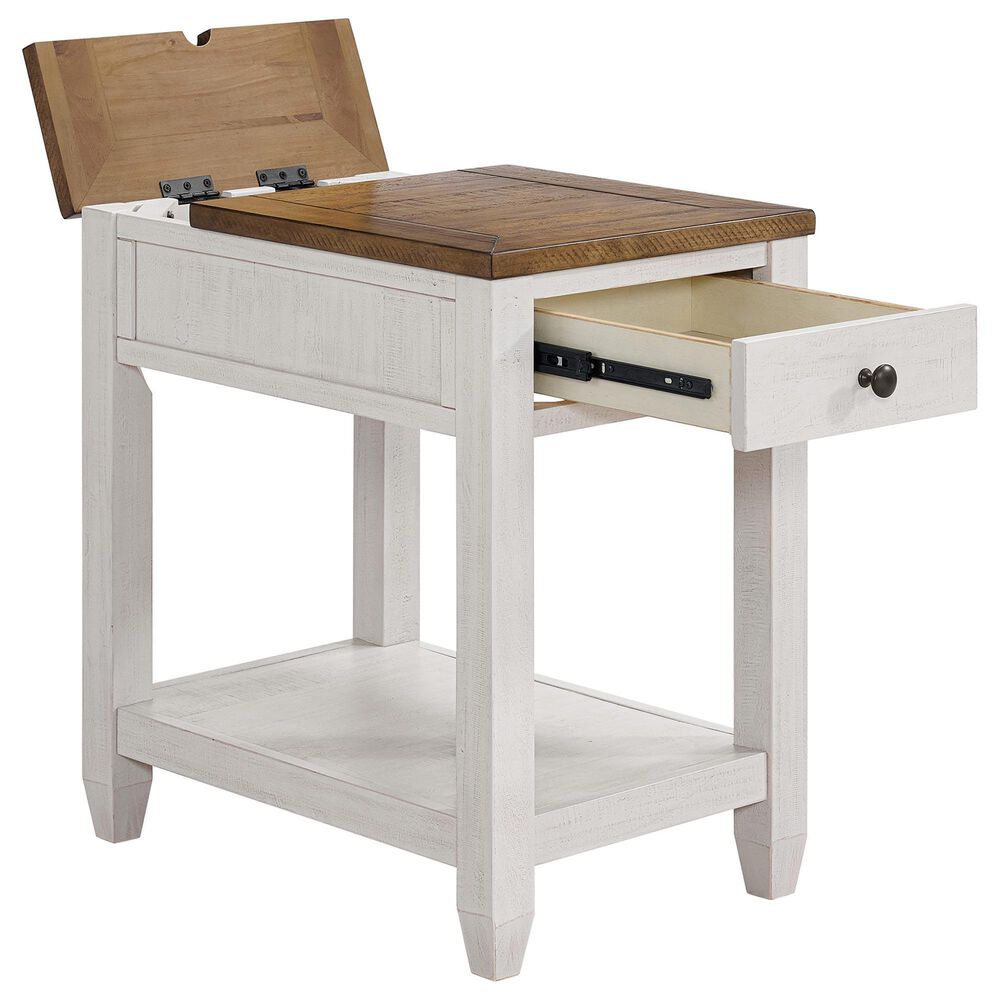 Forma &amp; Co Napa Chairside Table in White and Natural, , large