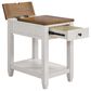 Forma & Co Napa Chairside Table in White and Natural, , large