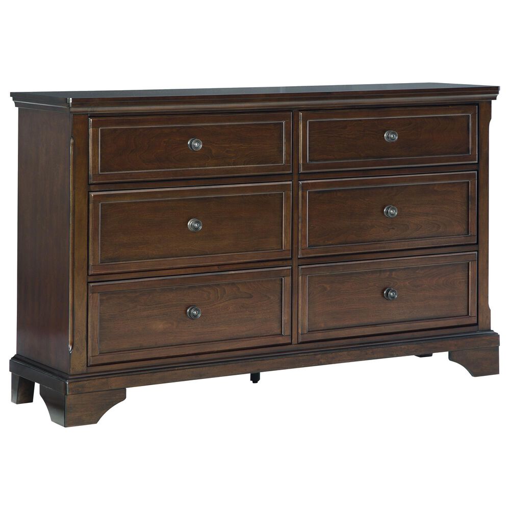 Ashley Trellington 6-Drawer Dresser in Warm Brown Cherry, , large