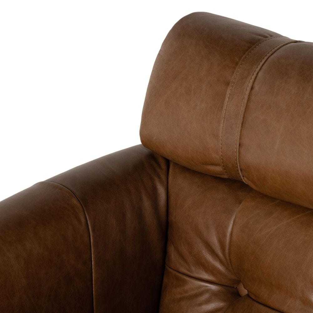 Four Hands Allston Desk Chair in Mocha Ash and Polished Aluminum, , large
