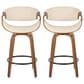 LumiSource Symphony 26" Swivel Counter Stool with Cream Upholstery in Walnut and Black (Set of 2), , large