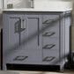Lexora Home Jacques 36" Left Offset Single Bathroom Vanity in Dark Grey with 2 cm White Quartz Top and Rectangular Sink, , large